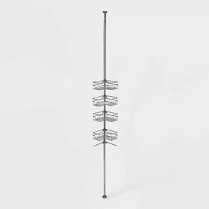 Steel L Shaped Tension Pole Caddy Chrome - Made By Design™