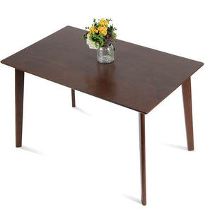 47” Mid Century Modern Dining Table, Seats 4, Walnut/Brown