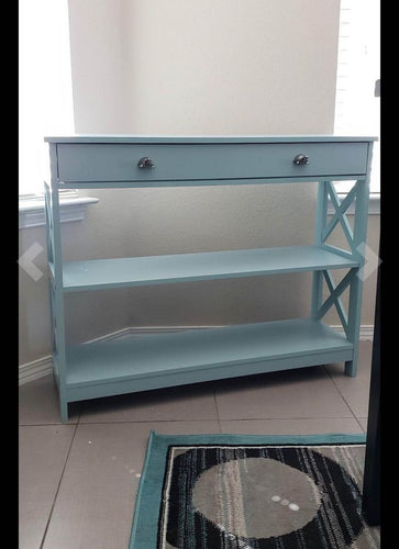 1 Drawer Console Table, Sea Foam