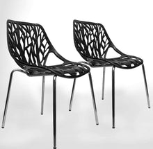 Set of 2, Modern Dining Chairs Kid-Friendly Birch Chairs, Stackable, Black