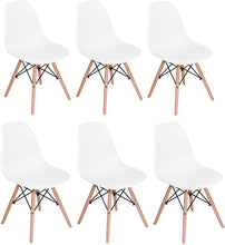 Set of 7, 55.1” Multifuntional Kitchen Table and 6 Modern Mid Century Dining Chairs, White