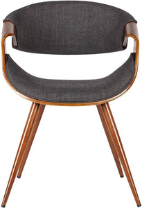 1 Butterfly Dining Chair in Charcoal Fabric and Walnut Wood Finish