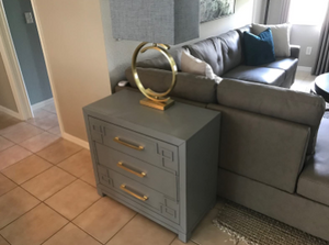 3-Drawer Chest, Grey and Gold