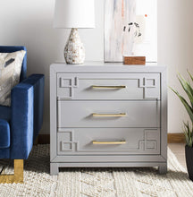 3-Drawer Chest, Grey and Gold
