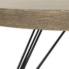 Mid-Century Hairpin Leg Round Coffee Table, Light Oak