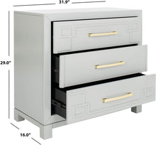 3-Drawer Chest, Grey and Gold