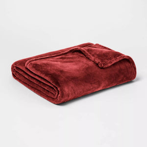 Full/Queen Microplush Bed Blanket Red - Threshold™
