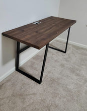 55" Industrial Computer Desk, Sturdy Wood Writing Desk, -Rustic Oak