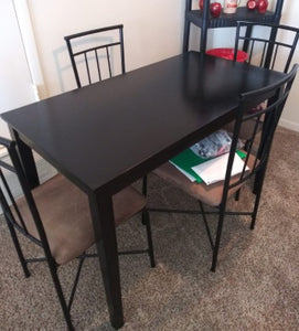 45" Contemporary Dining Table, Black