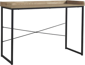 43" Home Office Desk with Metal Frame, Light Brown