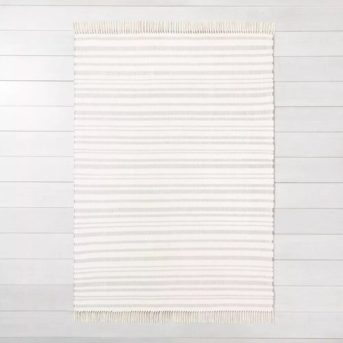 5' x 7' Stripe with Fringe Area Rug Rusty Red - Hearth & Hand