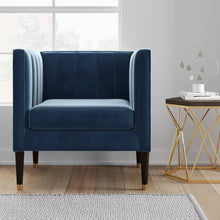 Soriano Channel Tufted Chair Velvet Navy - Project 62™