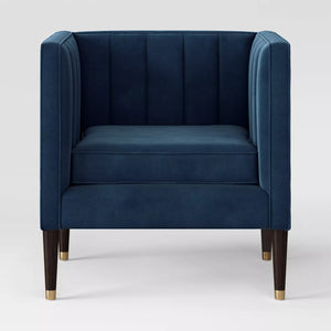Soriano Channel Tufted Chair Velvet Navy - Project 62™