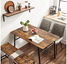 47.2” Dining Table, Sturdy and Space Saving, Rustic Brown