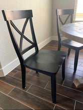 Set of 2, Wood Dining Chairs, Black