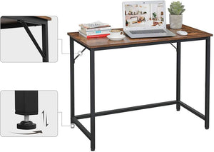 39-Inch Writing Desk or Computer Desk, Industrial Style, Brown