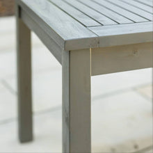 20" Contemporary Acacia Wood Slatted Outdoor Accent Table, Grey