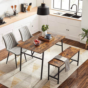 Set of 4, 1 47.2 " Table, 1 42.5 Dining bench and Set of 2, Mid Century Dining Table