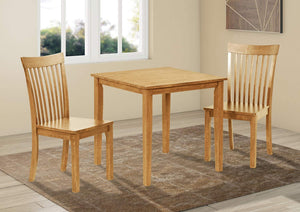 Set of 2, Solid Wood Dining Chairs, Natural Oak
