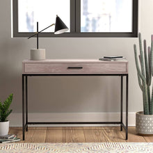 40" Home Office Desk or Writing Desk with Metal Base, Weathered Grey