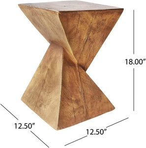 18" Light-Weight Concrete Top Accent Table, Natural