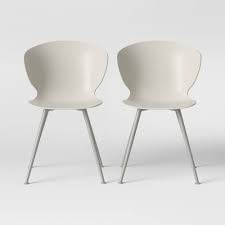 Set of 2 Lever Plastic Dining Chair with Metal Legs - Project 62