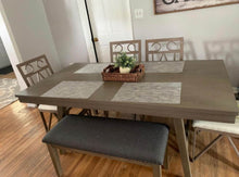 72” HANDSOMELY CRAFTED Wood Dining Table, Set up to 6, Grey