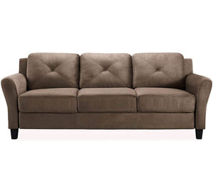 80.3” 3 Seat Micro-Fabric Sofas, Brown