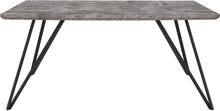63" Rectangular Dining Table in Faux Concrete Finish, Grey & Black