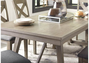 72” HANDSOMELY CRAFTED Wood Dining Table, Set up to 6, Grey