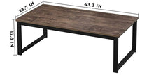 43.3" Coffee Table with MDF Thickened Board, Dark Brown