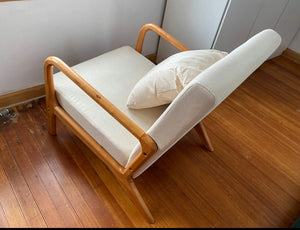 Mid-Century Modern Accent Chair, 25.6" x 30" x 30", Beige