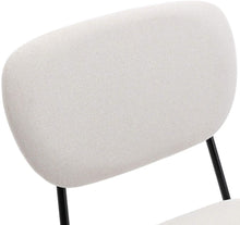 Set of 4, Modern Linen Fabric Upholstered Dining Chairs, Cream