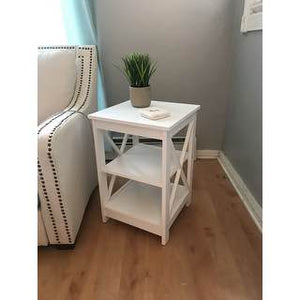 X-base End Table - White