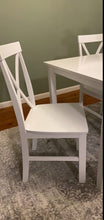 Set of 5, 48" Solid Wood Dining Table with 4 Chairs, White Table, White Chairs