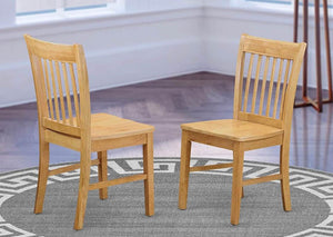 Set of 2 Wood Dining Chairs, Natural/oak