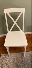 Set of 5, 48" Solid Wood Dining Table with 4 Chairs, White Table, White Chairs