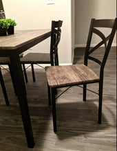 5-Piece Kitchen & Dining Room, Rustic Industrial Style Wooden Kitchen Table and Chairs