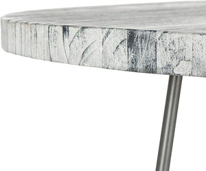 39" Modern Grey and White Wash Dining Table