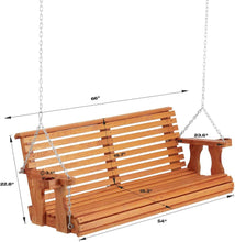 Porch Swing Outdoor Wood Bench Swing Amish Heavy Duty 800 Lb Roll Back 4.5ft. Treated Pat