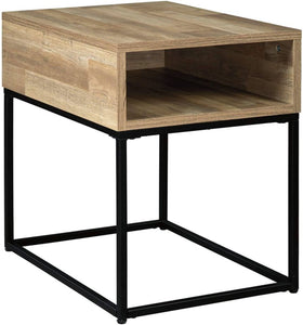 Urban Rectangular End Table w/ Storage, Natural Brown