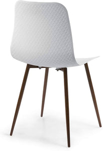 Set of 4, Dining Chair, Plastic & Wood, White