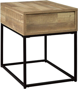 Urban Rectangular End Table w/ Storage, Natural Brown