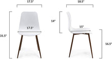 Set of 4, Dining Chair, Plastic & Wood, White